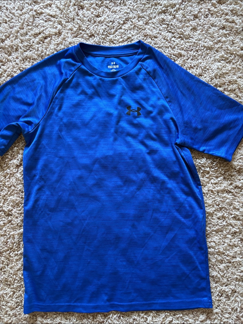 Under Armour Boys Short Sleeve Performance Tee - Blue with Black Logo